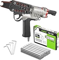 meite SC7E-I2 Pneumatic Hog Ring Gun with 2000PCS 15GA Hog Rings, 15 Gauge 3/4" Crown Extended Nose 