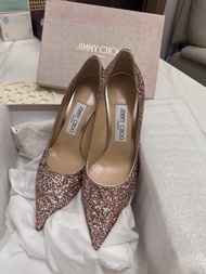 jimmy choo love 85 亮片高跟鞋 玫瑰金 rose mix( Size 37 ) 附原廠鞋盒