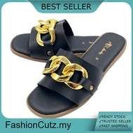 FASHION CUTZ Women Cross Flat Sandals For Women | Sandals Selipar Perempuan | Flat Selipar Wanita K8