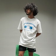 UNKL347 White T-Shirt Combed Material Simple Motif FBBL Cotton T Shirt