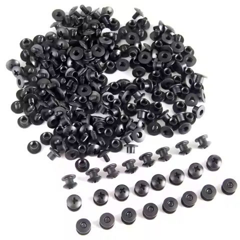100PCS Short Post Black Steel Chicago Screw Set Cross Head For DIY Belt Loops Clips Kydex Sheaths Ho