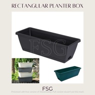 FSG Planter Box Long Rectangle Thickened Plastic Grey Green With Tray Modern Pot Kotak Sayur | 霍伦种菜盆懒人