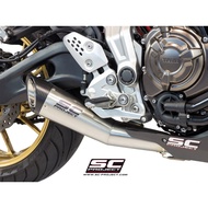 SC-Project ท่อไอเสียสำหรับYAMAHA MT-07 (2013 - 2016) | 2-1 with S1 Muffler brushed stainless Steel