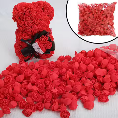 500Pcs/bag 3.5cm Artificial Flower Foam Rose Foam Rose Flower Head Artificial Rose Flowers Handmade 
