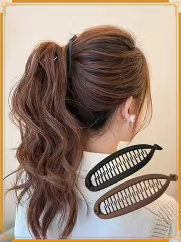 Large Hair Volume Amber Banana Clip Ponytail Clip French Elegant High Skull Top Hair Clip Twist Clip