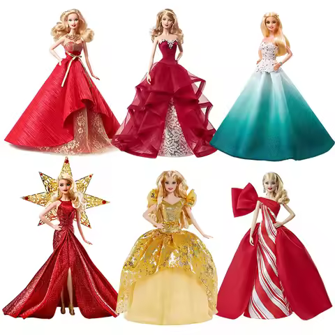 Original Mattel Barbie Holiday Dolls Collections Princess dolls for Girls Fashion Top Brand Birthday