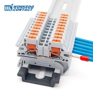10Pcs PTV 2.5 DIN Rail Terminal Block Side-Entry Push-in Connection 2.5mm2 26-12AWG Cable Wiring Ele