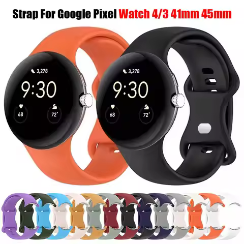 Sport Silicone Strap For Google Pixel Watch 4 3 41 45mm Replacement Correa Bracelet For Google Pixel