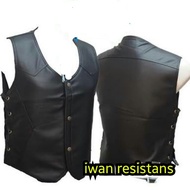 Synthetic Leather Vest, Men's Leather Vest, Motorcycle Leather Vest, Vest Jacket