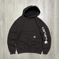 Carhartt spell out hoodie drkbrown