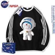 Áo Nỉ Dài Tay NASA Denim Mùa Đông Cổ Tròn Rộng Rãi Đa Năng Ba Sọc Thời Trang Nam Nữ Áo Nỉ Dày Dặn Th