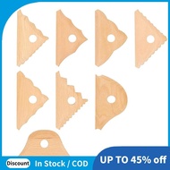 8Pcs Pottery Trimming Tools Pottery Ribs Pottery Clay Foot Shaper Tools Beech Wood Pottery Profile R