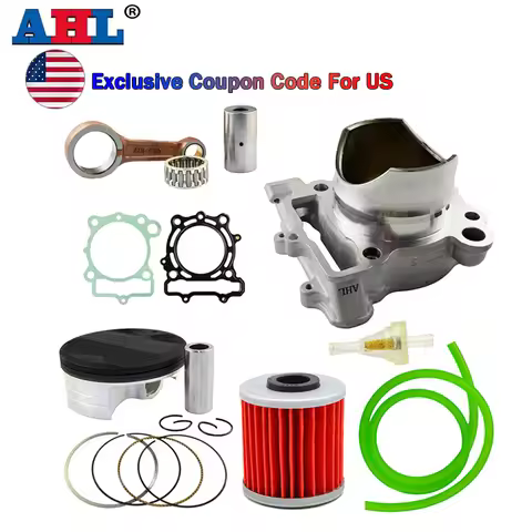 AHL Motorcycle Cylinder Piston Rings Gaskets Valve Connecting Rod Kit STD 77mm For KAWASAKI KX250F K