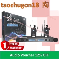 AmpAudio U2CC (2 X Clip Mic) Professional UHF Wireless Microphone Mic Set Vocal Condenser Dynamic AD