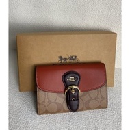 กระเป๋าสตางค์หนังมีซิปขนาดกลางสำหรับผู้หญิง C3453 C3452 C0082 6390 C3454แบรนด์ของแท้100% กระเป๋าสตาง