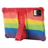 for Samsung Galaxy Tab S Tablet 12inch Tablet Protective Case 4-Corner Shockproof Soft Silicon Cover Rainbow Stand