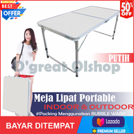 PROMO HARGA TERMURAH - Meja Lipat Portable / Meja Lipat Koper / Meja Laptop Lipat Portable / Meja Lipat Belajar / Meja Kerja Uk 120cm x 60cm - Kaki Bulat