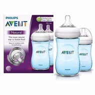Natural Avent Twin Bottle 260ml Pink/ Blue/Avent Twin Bottle 260ml