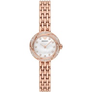 Emporio Armani Silver Dial With Rose Gold Stainless Steel Strap Women Watch AR11474
