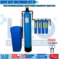 1 FRP 10 X 54 FRP Softener Manual Head with 4 Stages Basic + Brine Tank for Whole House Filtrations