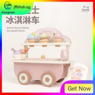 [in stock] Wooden Children's Simulation Cream Refrigerator Kitchen Laundry Pretend Play Cutting Fun 