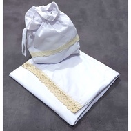 KATUN Adult Travel Pouch Prayer Robe Micro Cotton Lace Plain Travel Prayer Robe - White P7E2