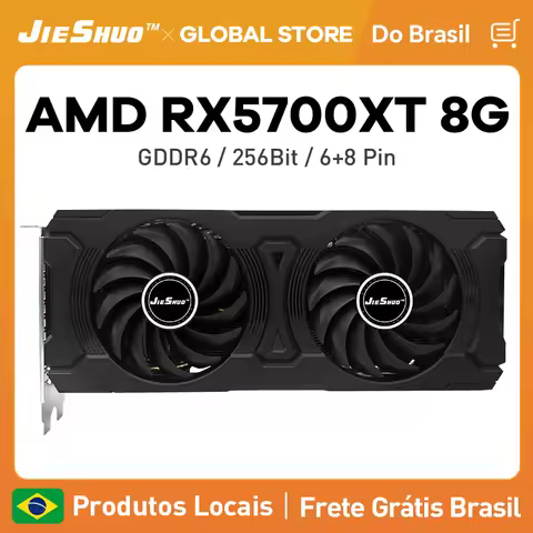 JIESHUO Radeon RX 5700 XT 8GB GDDR6 | Interface PCI-E 4.0x16 | Placa de Vídeo para Gamers Profission