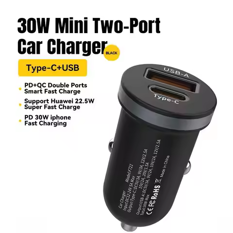 30W 5A QC 4.0 PD 3.0 USB Car Charger Quick Charge4.0 USB Type C Car Fast Charging For iPhone 12 13 H
