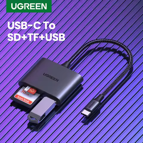UGREEN USB C Card Reader Type C to USB SD Micro SD Card Reader for iPad Laptop Accessories Memory Ca