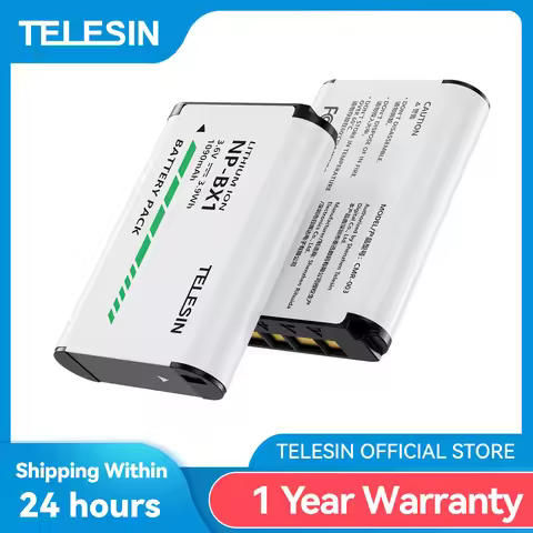 TELESIN For SONY NP-BX1 Battery For Sony FDR-X3000R ZV-1 RX100 M7 AS300 HX400 HX60 WX350 AS300V HDR-