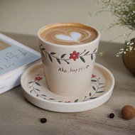 Creative Ceramic Coffee Cup 180ml Australian White Cup Cortado Cup Latte Cup Underglaze Color Hand-P