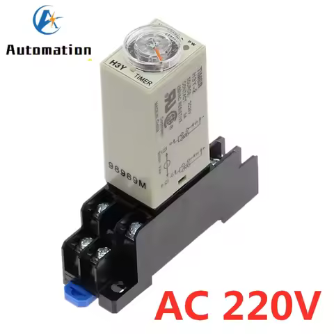 Power-on Delay Rotary Knob DPDT 1S/5S/10S/30S/60S/3M/5M/10M/30M Timer Timing Time Relay AC 220V H3Y-