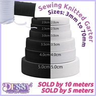 10 meter Garter Elastic Soft Band White or Black for Sewing 5 or 10 Meters - Dessy The Gift Shop ela