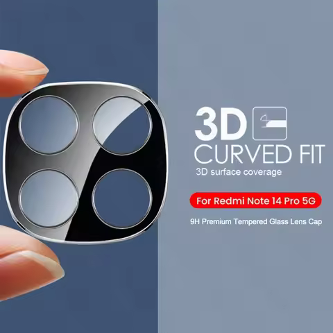 3D Curved Camera Lens Protector Case For Redmi Note 14 15 Pro 5G 4G Tempered Glass Case Readmi Redmy