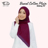 BAWAL COTTON VOILE PLAIN BIDANG 45 Square Hijab Casual Evening Wanita