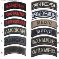 Military Medical Ranger Embroidery Tactical Military Morale Patch Badge Combat Badge Decal Clothes Badge Armband Cloth Badge Velcro Velcro Tape