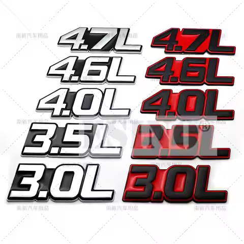Car Styling 3D Metal Chrome Zinc Alloy Adhensive Emblem 3.0L 3.5L 4.0L 4.6L 4.7L Body Trunk Fender B