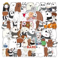 100 pcs We Bare Bears Cute Cartoon Waterproof PVC Stickers