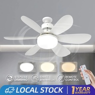 52cm Ceiling Fan With Light 40W E27 6 Blades Silent Fan Light with Remote Control