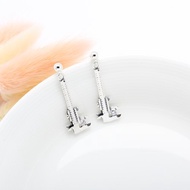 【Angel & Me】游標卡尺 單鑽 s925 純銀耳環 耳夾 生日 畢業禮物