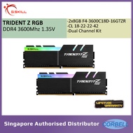 G.Skill Trident Z RGB RAM 3600MHz 1.35V 2x8GB DDR4 Dual Channel Kit CL 18-22-22-42 [F4-3600C18D-16GTZR]