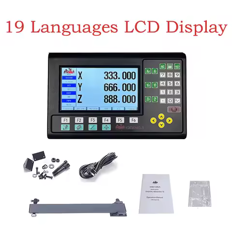 GCS909-3 19 Languages 3 Axis Milling Lathe LCD DRO Digital Readout Display AC110V/220V Display For T