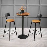 Marble Top Bar Table and Chair Set Balcony Leisure Coffee Table High Stool Chair