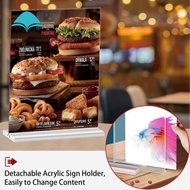 Acrylic Stand Picture Paper Card Flyer Holder A5 148x210mm Clear Table Restaurant Menu Holder 10pcs 