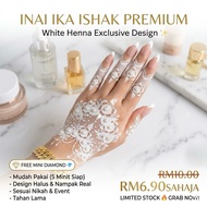 FREE DIAMOND  Inai Sticker White Exclusive Henna Sticker Design Pengantin