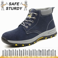 SAFE STURDY Safety Shoes Safety Boots Safety Shoes For Men Sport Jogger New Labor Insurance Shoes Men'S High Steel Head Anti-Smashing Safety Shoes Deodorant Wear-Resistant Fire Splash Hot Work Shoes Site Safety Boots Steel Toe Work Safety Boots