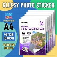 Quaff Photo Sticker Paper 90Gsm & 135Gsm Glossy A4