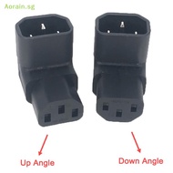 < Aorain.sg >  3pin Male To Female Extend 90 Degree Down Up Angle AC Converter IEC 320 C14 To C13 Le