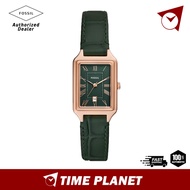 [Official Warranty] Fossil ES5366 Series Raquel Three-Hand Date Green Croco LiteHide™ Leather Strap 