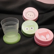 Foldable Water Cup Portable Cup Gargle Cup Adjustable Cup Cartoon Travel Folding Cup Travel/Lovely C